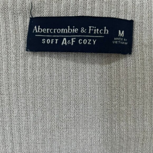 Abercrombie & Fitch Soft A&F Cozy Wrap Tie Front Sweater Top Beige Medium - Picture 2 of 6